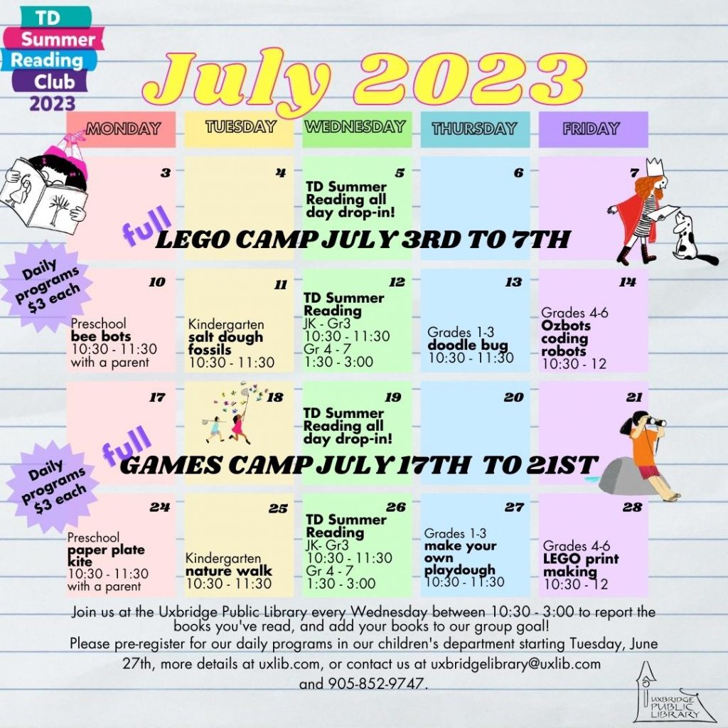 Programs Calendar – Uxbridge Public Library